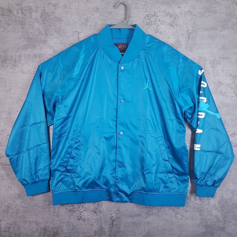 NIKE AIR JORDAN Jumpman Stadium Button Up Jacket Mens‎ XL Teal SAMPLE AO0444-301